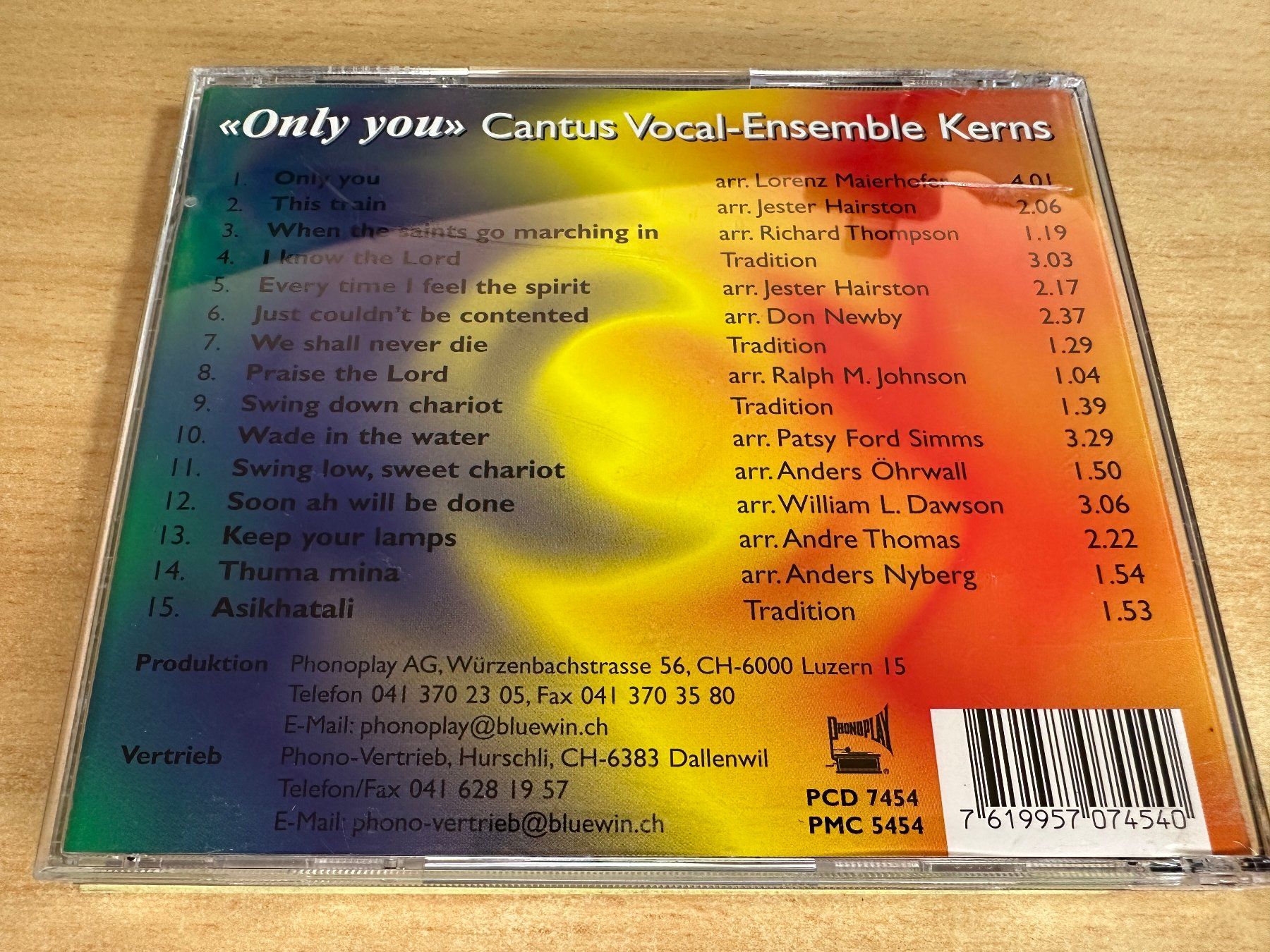 CD: S7 Cantus Vocal-Ensemble Kerns - Only You – Usato da Rikon im Tösstal venduto da Alpenmutz 1