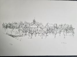 BODMER PAUL LITHOGRAPHIE SIGNIERT NUMMERIERT 23/100 WITIKON