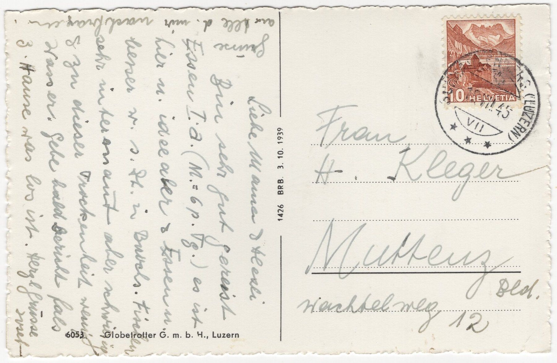 Cartoline postali: Kurort Schwarzenberg (Luzern) – Usato da Eglisau venduto da Chperfins 1