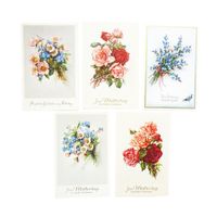5 Postkarten mit Prägung Glückwünsche Muttertag Blumenmotive