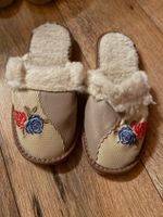 Lammfell Pantoffeln Schlappen Schuhe 38 Stickerei Finken