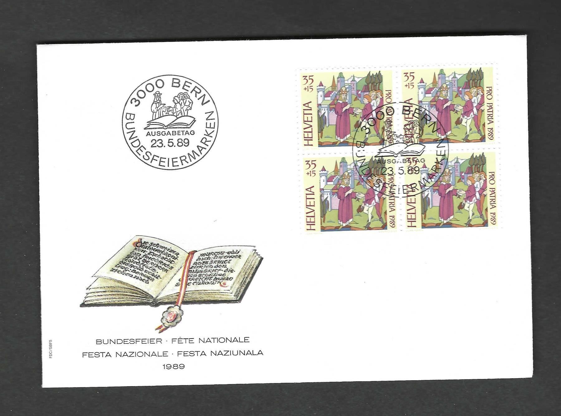 Tutti i francobolli: FDC Pro Patria Viererblock 1989 – Usato da Koblenz venduto da Markenhimmel