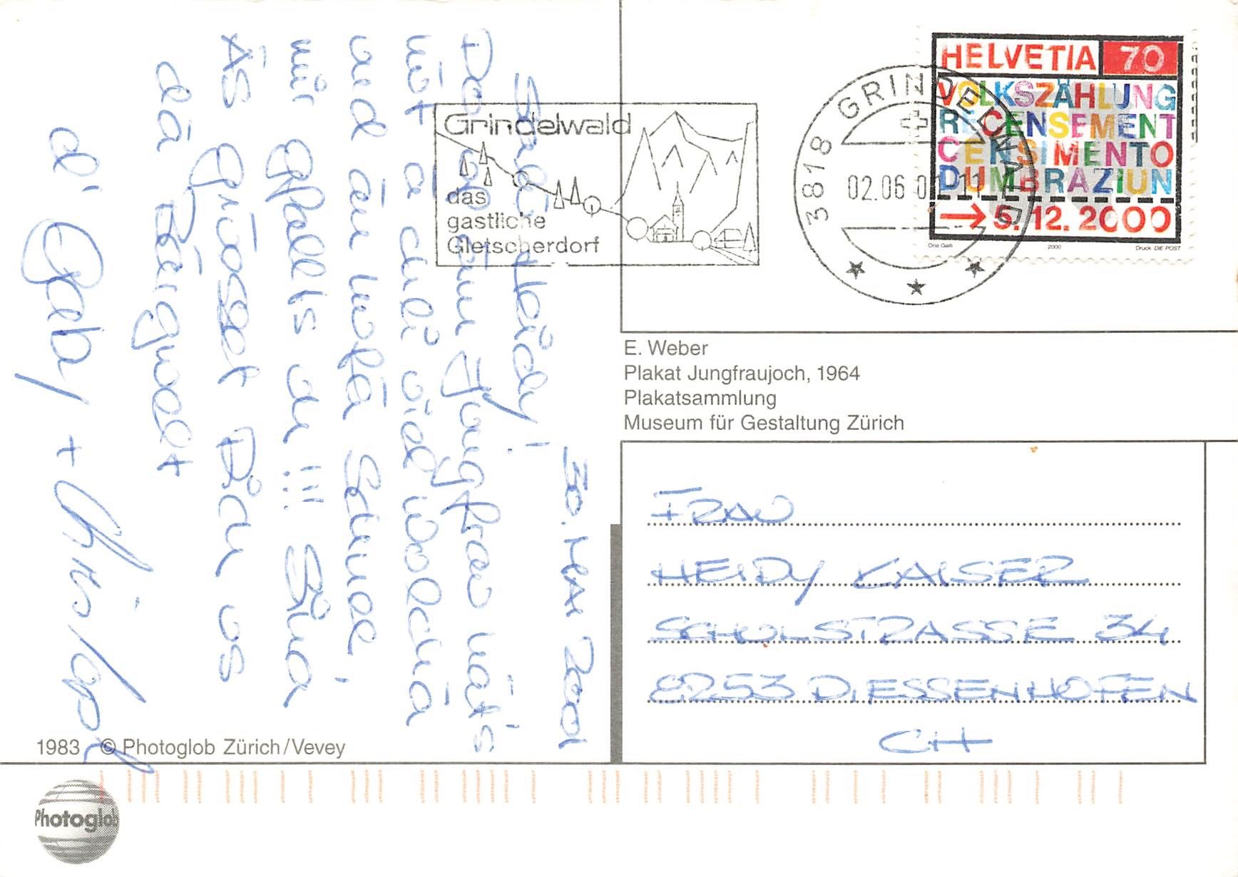 Cartoline postali: Jungfraujoch jungfraubahn G – Usato da Biasca venduto da Blenio71 1