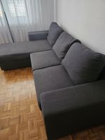 Ecksofa grau, zum Schlafsofa ausziehbar inkl. Stauraum
