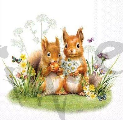 Tovaglioli: Serviette little squirrels (1753) 2Stk. – Nuovo (secondo la descrizione) da Schlatt TG venduto da kreativ-atelier