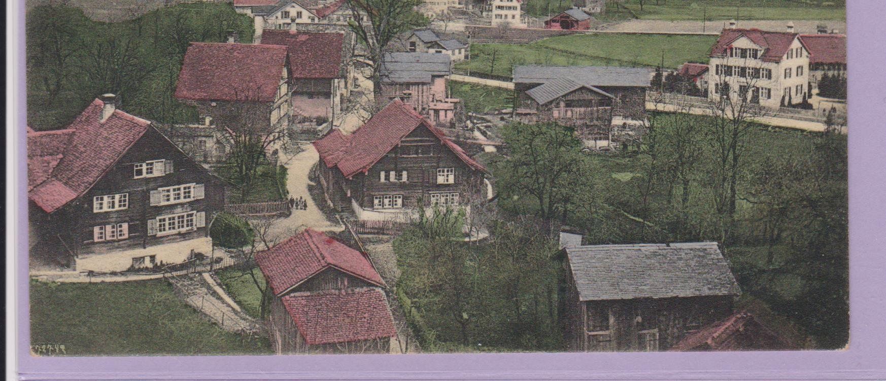 Cartoline postali: Niederurnen mit Anserdorf  -  alte Ansichtskarte von 1919 – Usato da Vitznau venduto da Ropaku 2