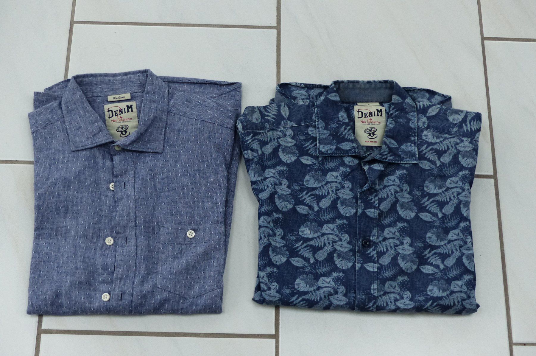 Camicie, T-shirt & Polo: 2x  Denim Nils Sundström Hemd - Grösse Med – Usato da Aesch ZH venduto da rcg987