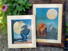 Al Seven Bears Rabe Bär Mond spirituelle native indig Kunst