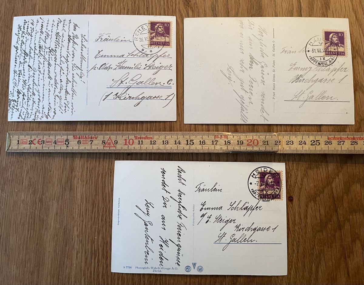 Cartoline postali: Antike Ansichtskarte Appenzeller Heiden – Usato da Waldstatt venduto da Cremschnitte 1