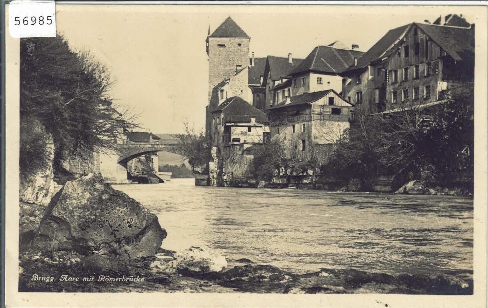 Ansichtskarten: Brugg - Aare mit Römerbrücke – Gebraucht aus Ettingen von Kartenplanet