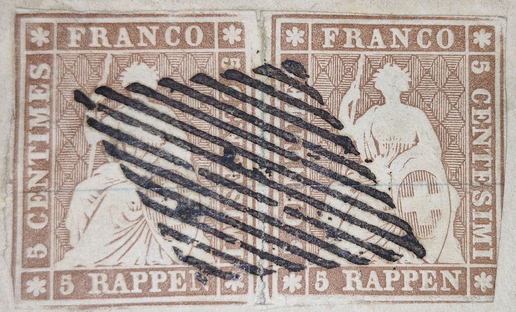 Tous les timbres: Strubelbrief 22A3 im paar Kat. 800.- – D'occasion à Balgach par SIMEON27