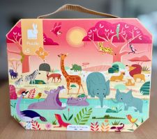 Janod Puzzle "Tier-Nationalpark" im Koffer (54 Teile)