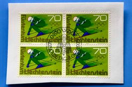 Briefmarken aus Liechtenstein 4 er Block mit Papier 