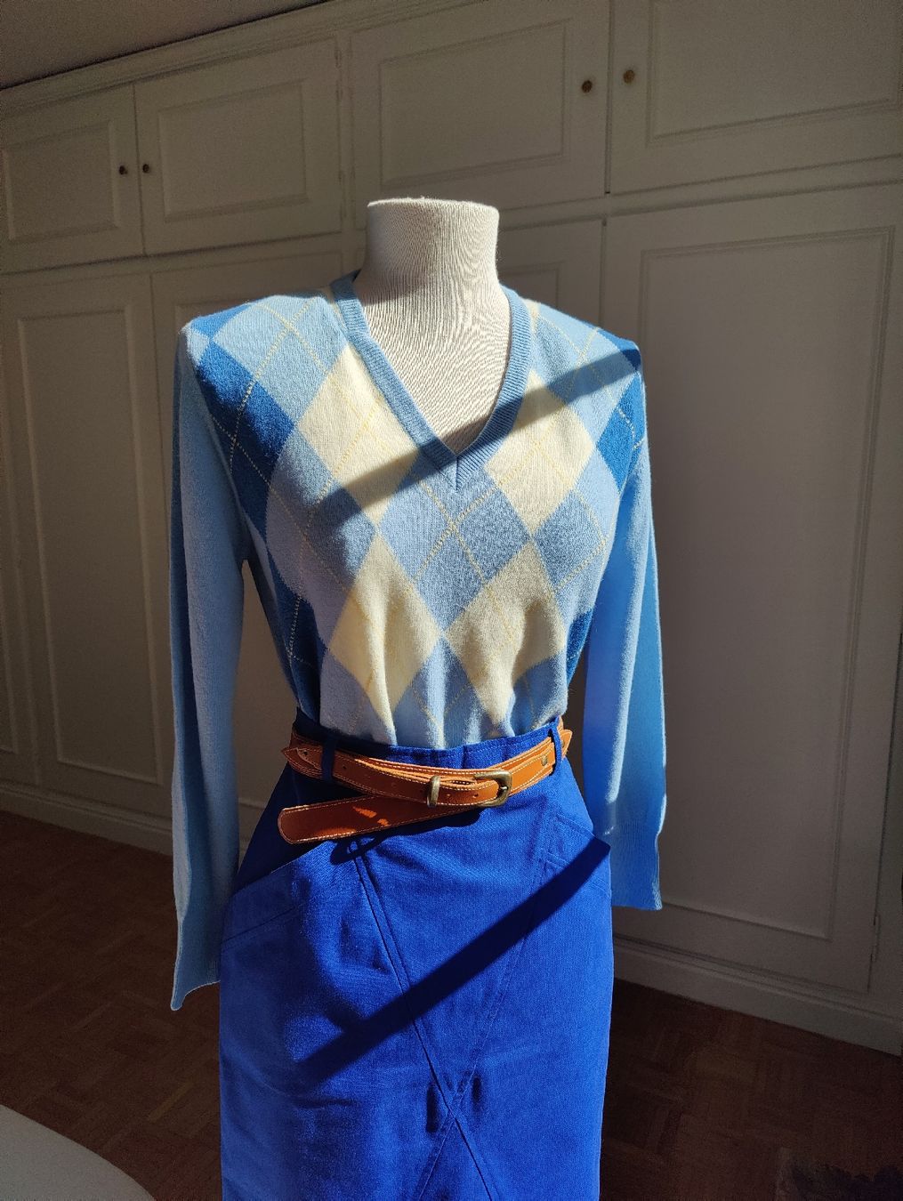 Maglioni & Felpe: Vintage Blue Argyle Lambswool Sweater – Nuovo (secondo la descrizione) da La Tour-de-Peilz venduto da dAutrefois 4