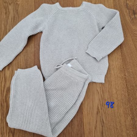 Kinder Set Pullover und Hose Strick beige Grösse 98 h&m