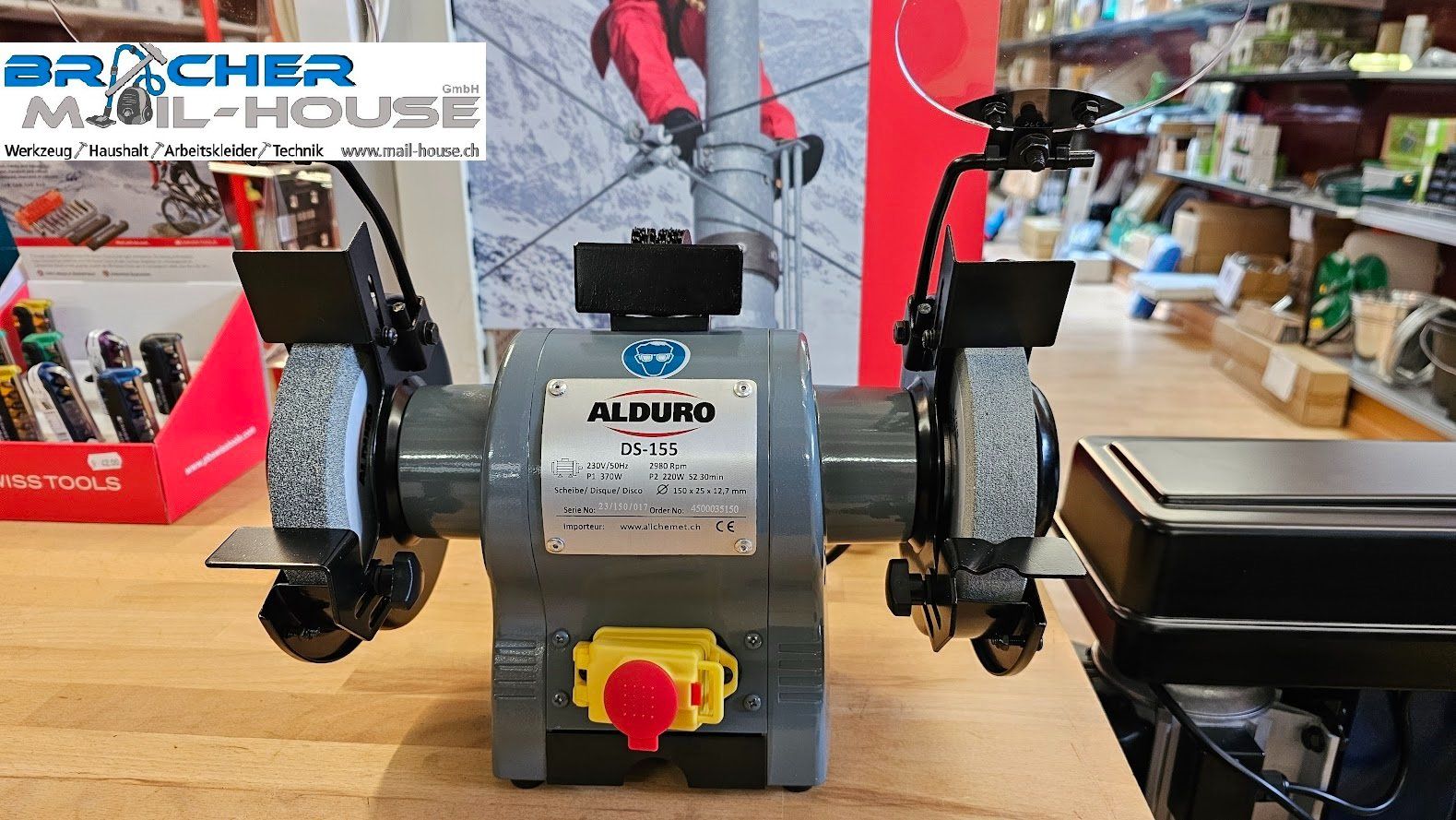 Alduro Smerigliatrici & Lucidatrici: Doppelschleifmaschine Alduro DS-155 – Nuovo e nell'imballaggio originale da Koppigen venduto da Bracher_Mail-House