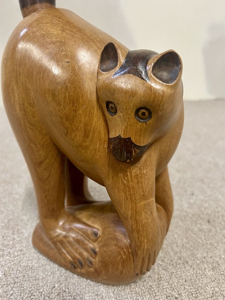 Statuette: Holzfigur Madagaskar Lemur, Handgeschnitzt – Usato da Rickenbach ZH venduto da Der-Insider 7