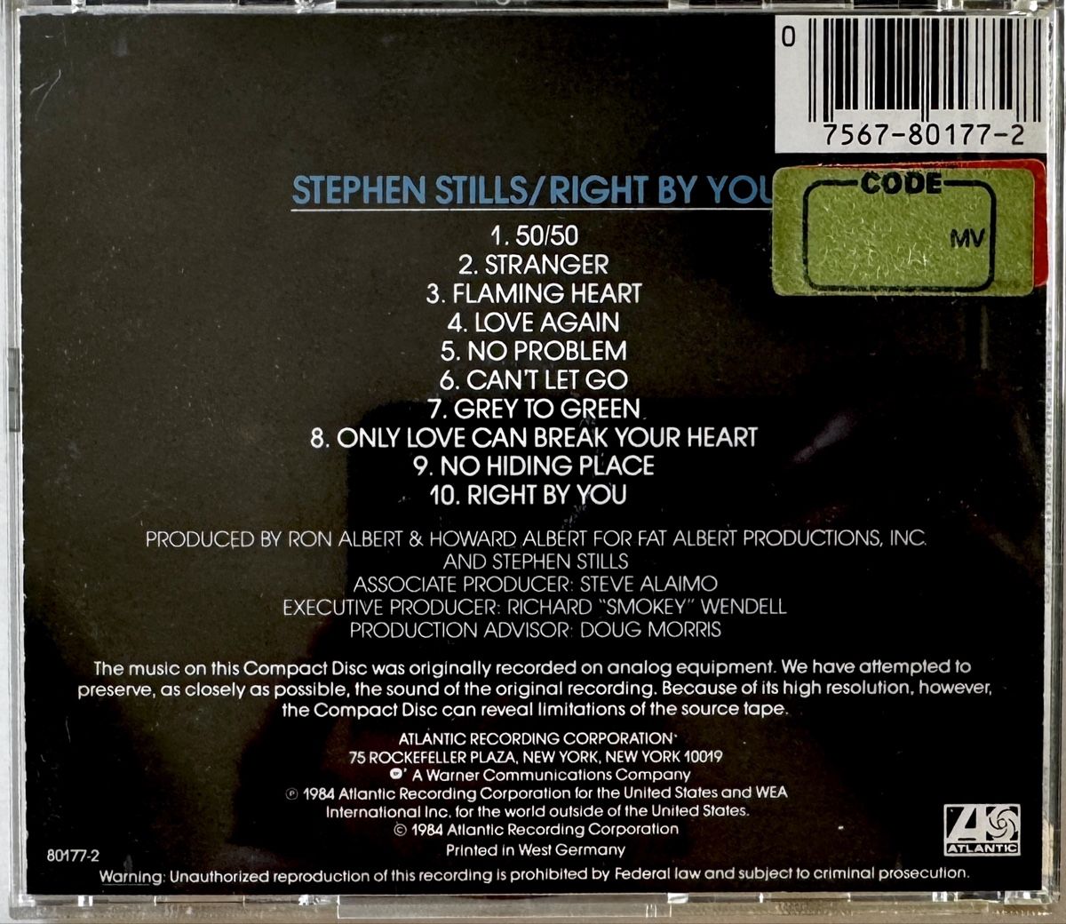 CD: CD Stephen Stills - Right By You (1984) – Usato da Zürich venduto da tomakomai 1