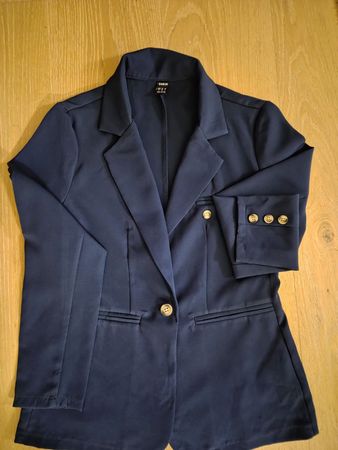 Tailleur pantalon blazer bleu femme XS 34/6