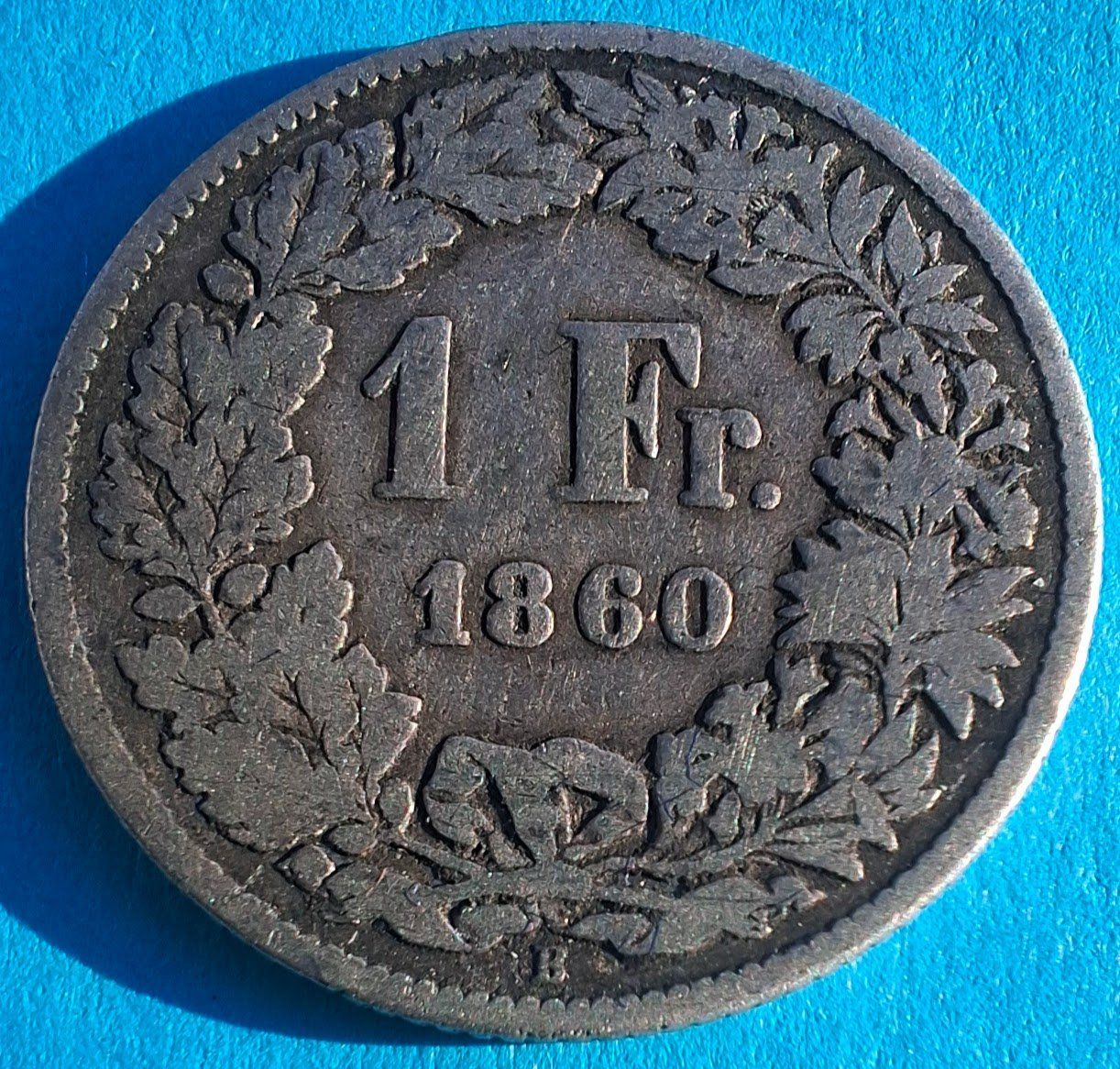 Alle Münzen: CHF___1.00 1860 S++ – Gebraucht aus Fribourg von Kiki020