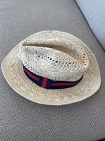 Summer Straw Hat with Red & Blue Band