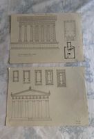 Dessins architecturaux temples grecs, plans, elevacions.