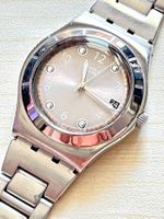 Swatch Armbanduhr silberfarben Damen guter Zustand