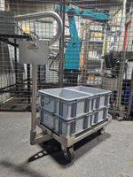 Werkstattwagen für WEZ1-Kisten 200kg Edelstahl Transportwage