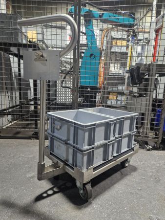 Werkstattwagen für WEZ1-Kisten 200kg Edelstahl Transportwage
