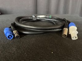 Hybridkabel,PowerCon grau/XLR3 m=>PowerCon blau/XLR3 f 2.5m