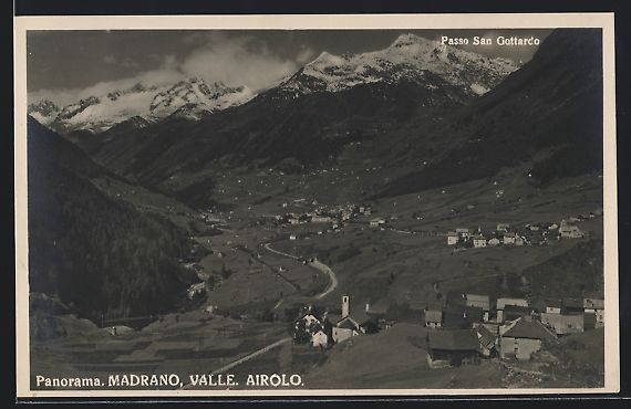 Cartoline postali: Madrano, Valle Airolo, Panorama, Passo S – Usato da Berlin venduto da bartko-reher