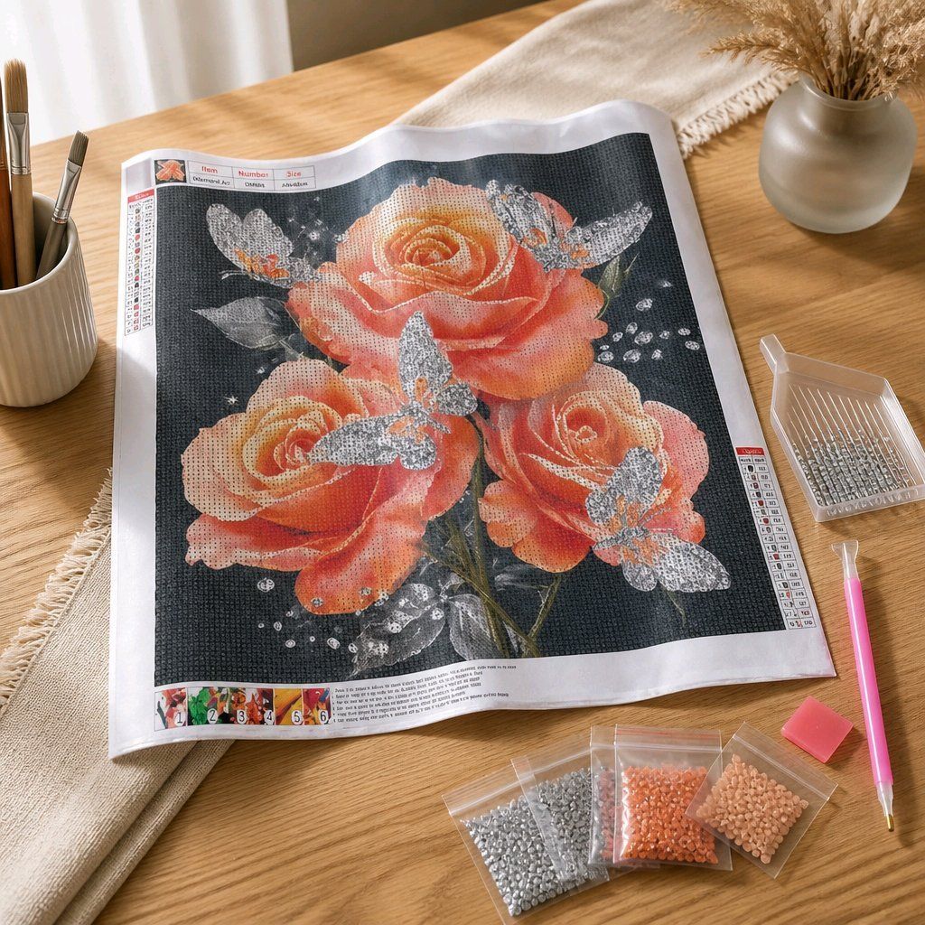 Kit bricolage: Kit diamond painting 3 Roses, 40x40 cm – Nuovo (secondo la descrizione) da Ste-Croix venduto da Lougia