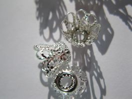 20 Perlenkappen, Hütchen, 8x6mm