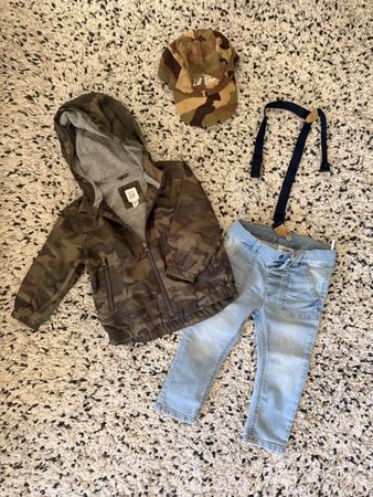 Kinder Set Jacke Jeans Mütze Grösse 86