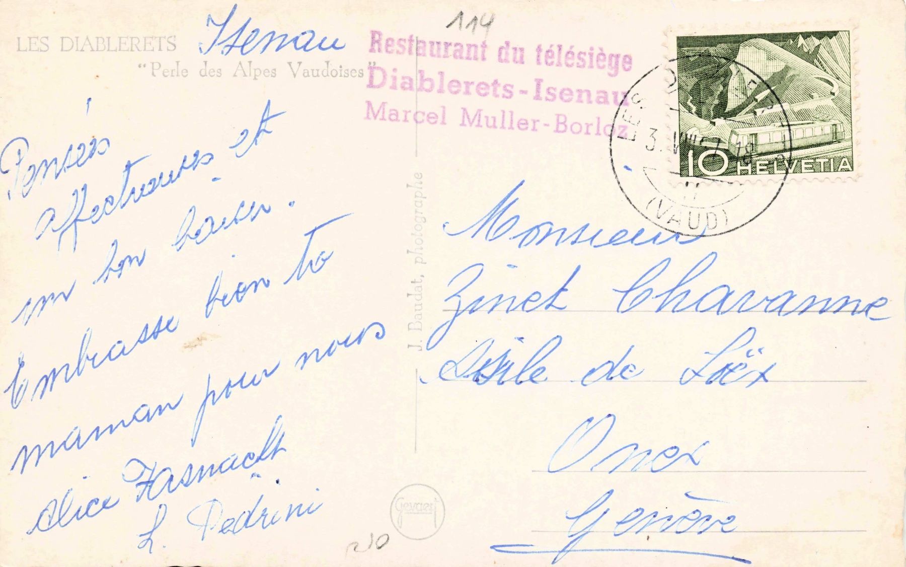 Ansichtskarten: Les Diablerets alpes vaudoises Gondelbahn – Gebraucht aus Biasca von Blenio71 1