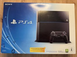 Sony PlayStation 4 500GB Jet Black mit Controller und Kabeln