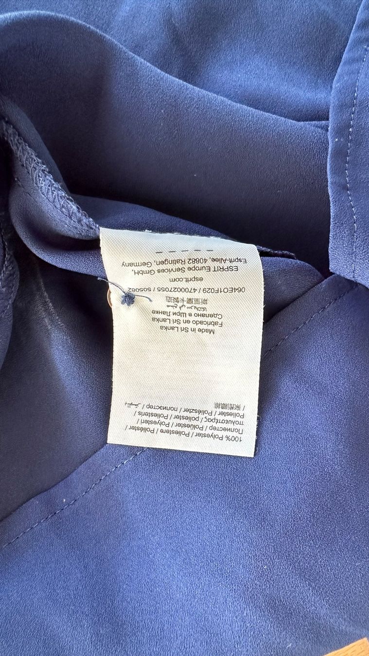Esprit Camicette: ESPRIT Bluse blau mit beigen Details Gr 40 – Usato da Winterthur venduto da Secondhand-Family 6