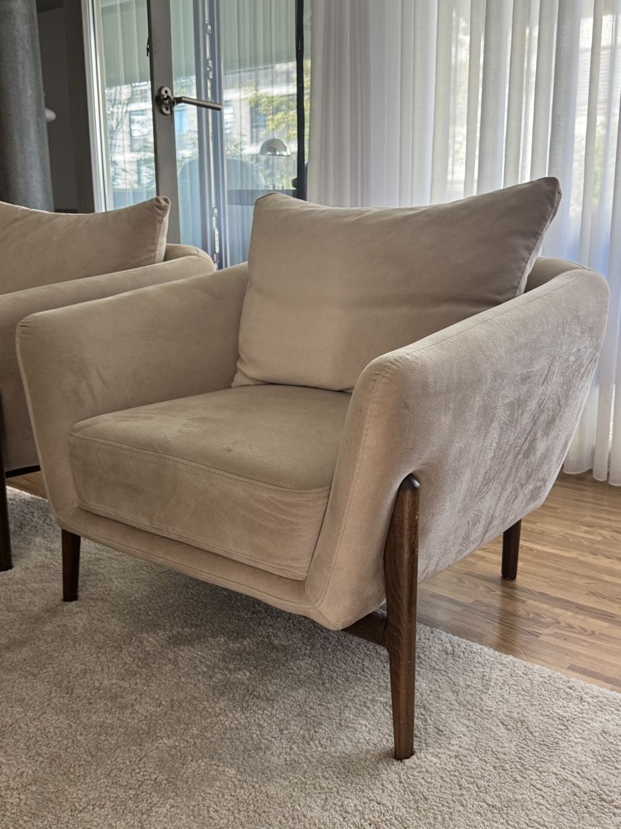 Fauteuils: 2 Sessel aus hellbeigem Samt – Neuf (Voir description) à Wiesendangen par hon_52vt 3