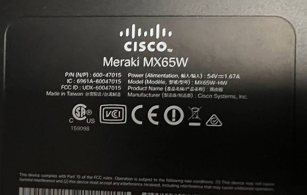 Firewall: Cisco Meraki Firewall MX65 – Gebraucht aus Bülach von gcricri 1