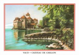Chillon Schloss am Genfersee, alte Ansichtskarte