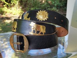 Original Appenzeller Gurt / Chüeligurt Leder Messing 105cm