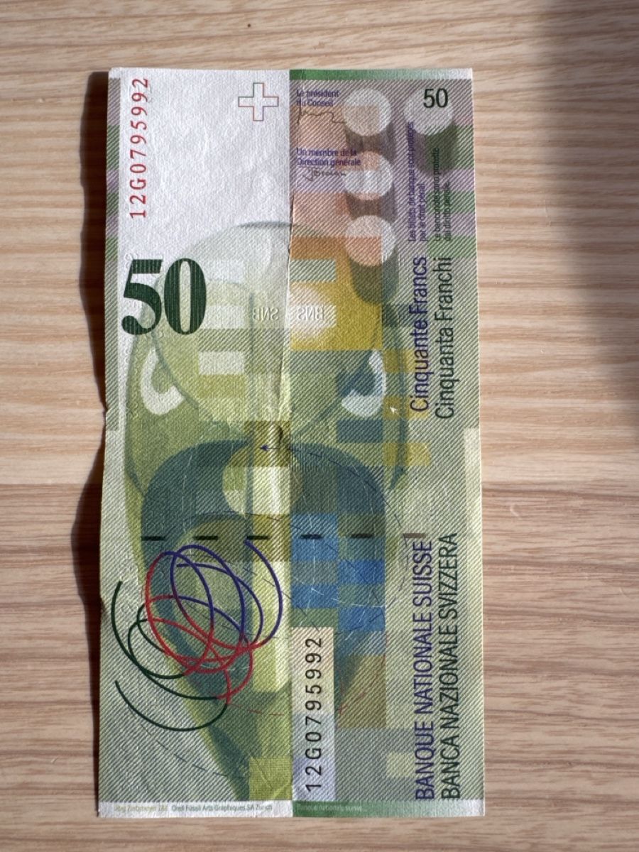 Banconote: Schweizer Banknote, 50 Franken Note – Usato da Unterwasser venduto da Kaiser1652 1