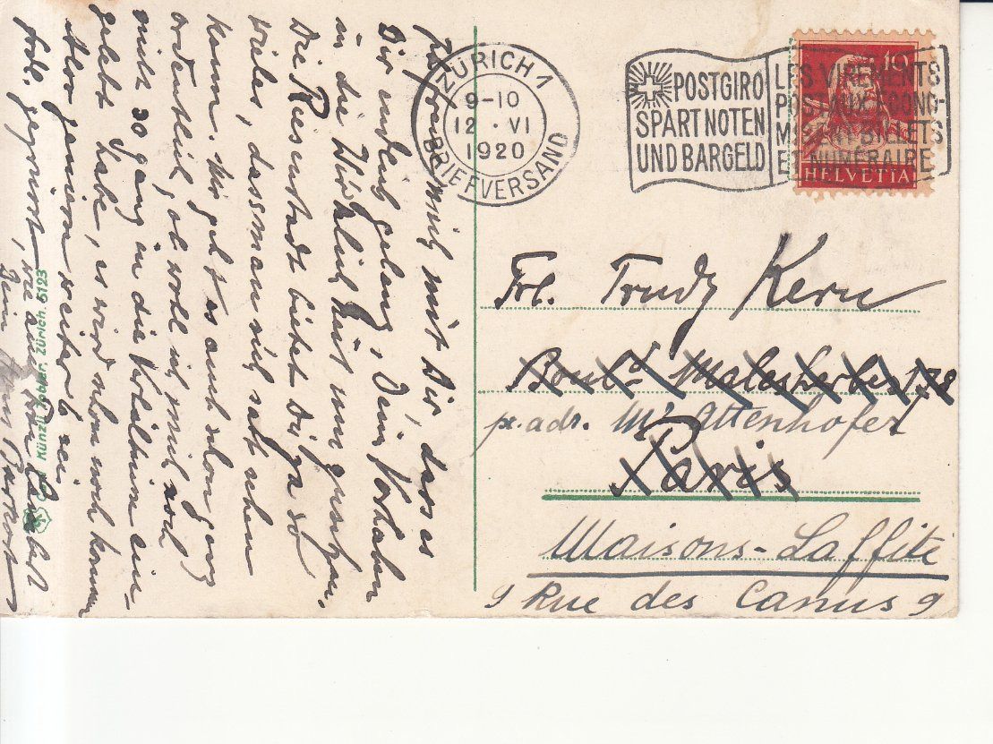Cartoline postali: Zürich 1920 – Usato da Bürglen TG venduto da StampGraf 1