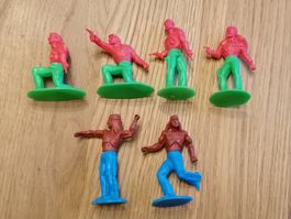 Cowboys & Indianer Plastik Figuren - 6 Stk.