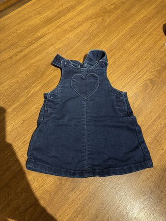 Superbe Robe salopette en jean Baby Club cœur 74 cm