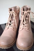 Rosé-Gold Boots 39 Schnürboots Beige Roségold