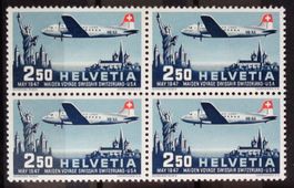 SUISSE 1947: Vol spécial Swissair Genève – New York, */**
