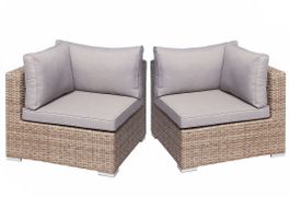 2 Polyrattan Eckmodule - Lounge Gartenmöbel Sofa