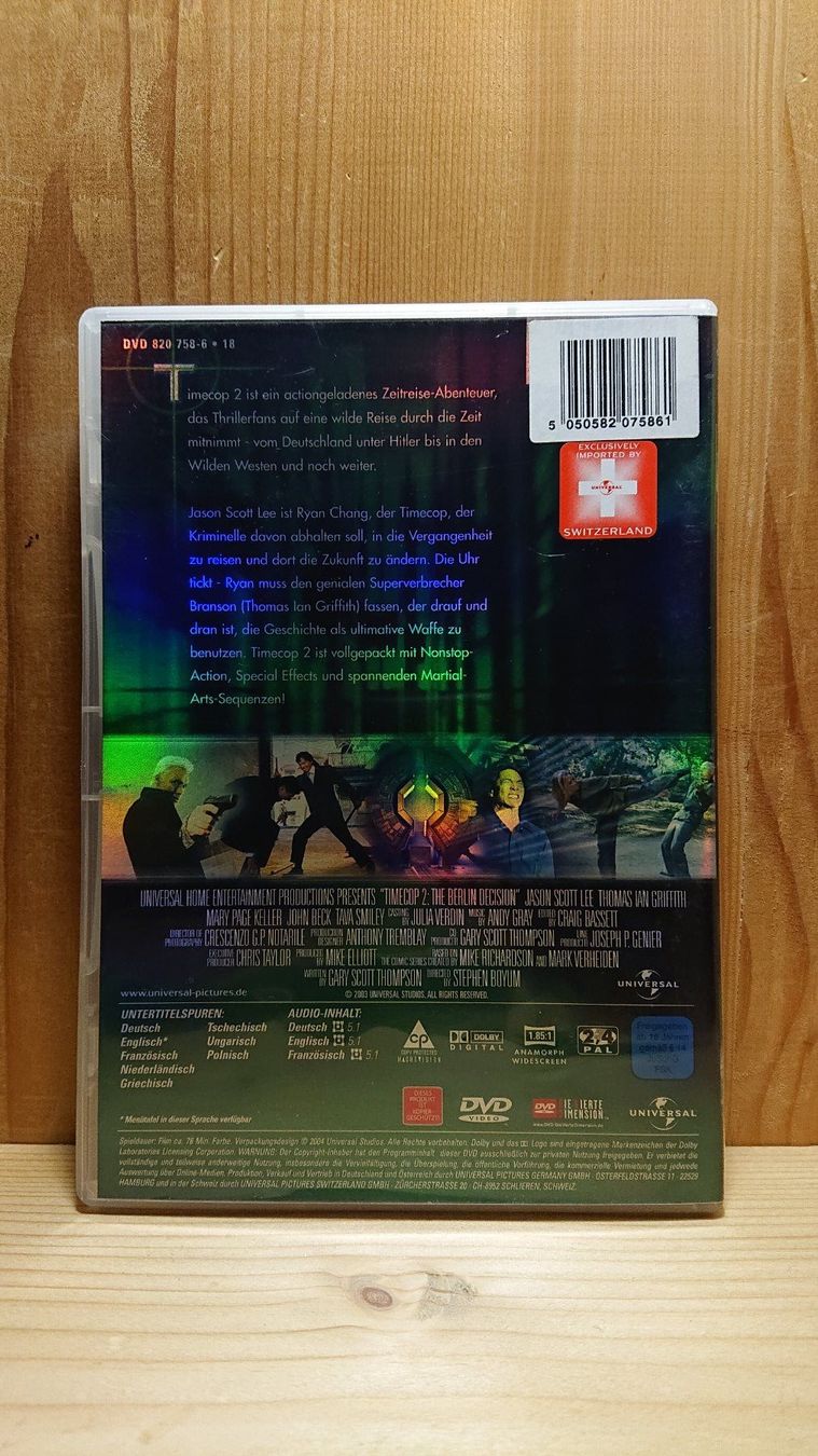 Tutti i DVDs: TIMECOP 2 auf DVD mit Jason Scott Lee – Usato da Wilderswil venduto da Exebub 1