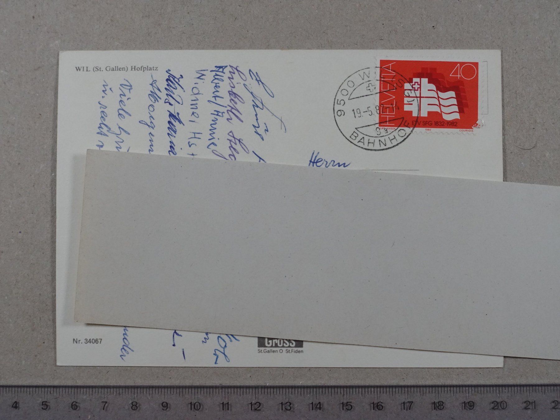 Ansichtskarten: Wil / St.Gallen, Hofplatz, 1982 – Gebraucht aus Lenzburg von fh1 1